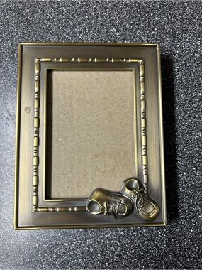 Burnes Of Boston Bronze Picture Frame with Baby Shoe Accent
